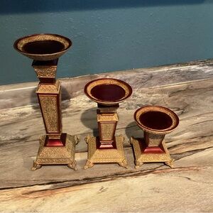 India Ink Vasilis Candle PillarsDecorative Quantity Three